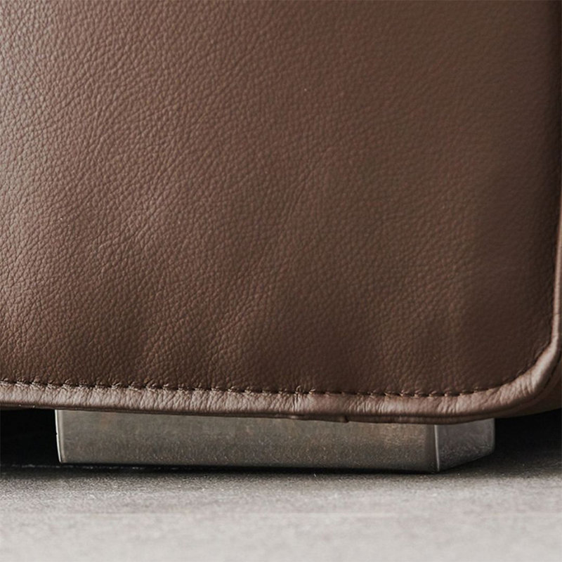 Causeuse coussin en cuir véritable Coffee, Café