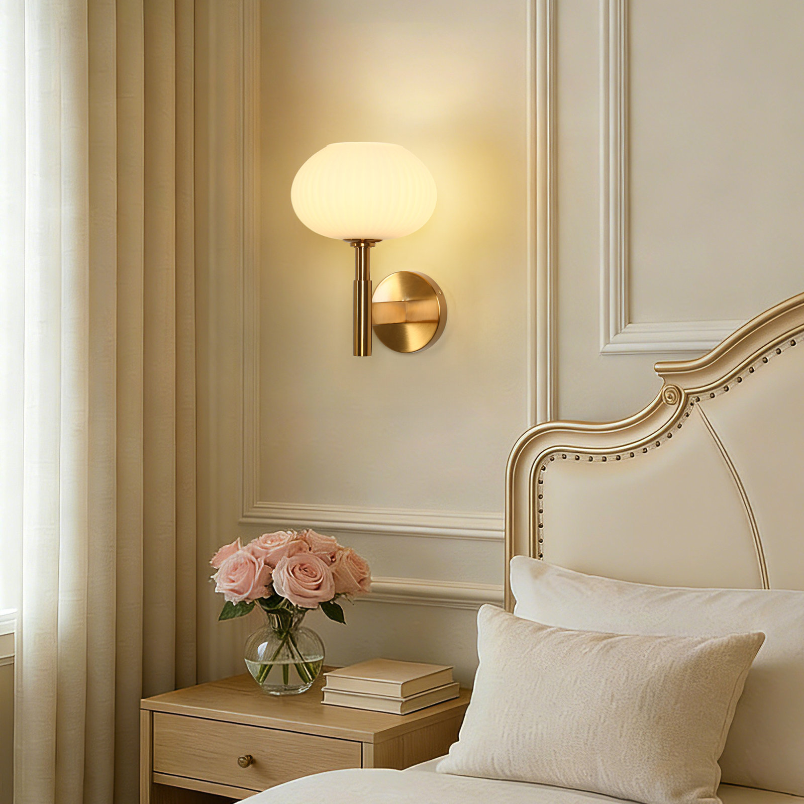 Ulah Dimmable Armed Wall Sconce, Copper