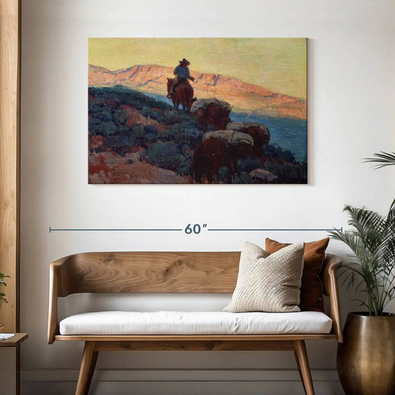 Lelar Cowboy sur le sentier, H 30 po x l 45 po