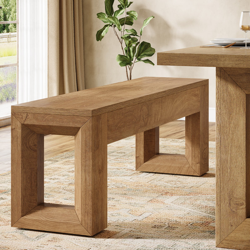 47-Inch Dining Bench, Indoor Bench Seat for Dining Room, Entryway, Bedroom