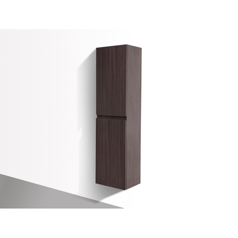 Divontae Linen Cabinet, Left, Dark Gray Oak