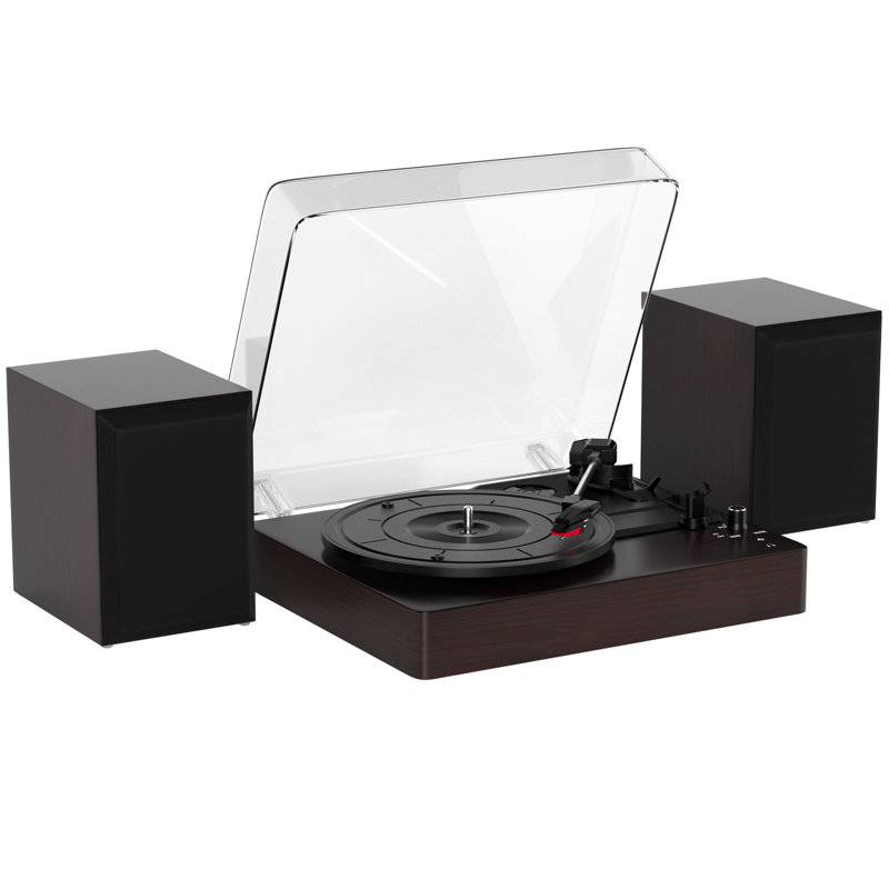 3 - Speed Bluetooth Vinyl Turntable Record Player With Stereo Speaker