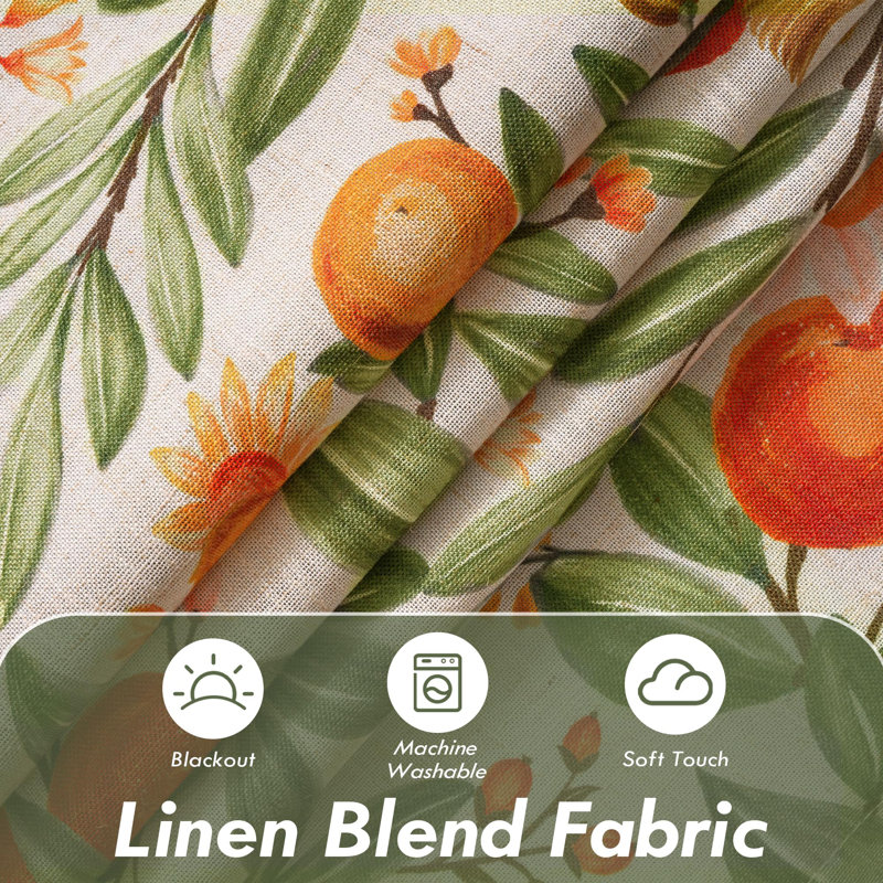 Lal FloralBlackoutThermalRod pocketCurtain Panels, 39" W x 55" L