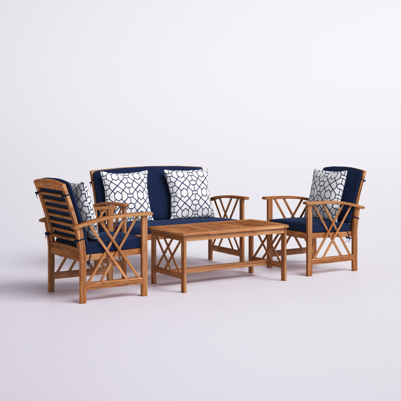Calhoun Acacia 4 - Person Patio Conversation Sets with Cushions
