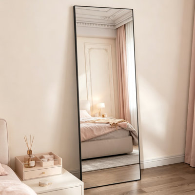 Unbreakable Full Length Mirror, Shatterproof Glassless Nano Film Mirror For Kids, Lightweight 71X32 Inch Big Mirror For Bedroom Living Room Home Gym, Hanging Or Leaning Black