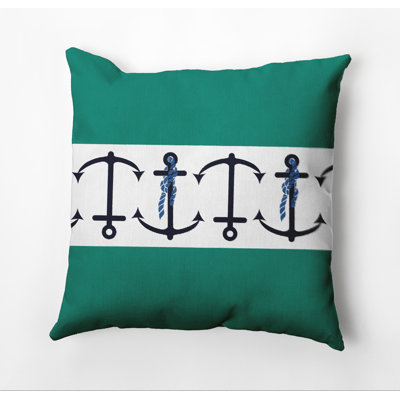 Anchor Print Outdoor Square Pillow Cover & Insert