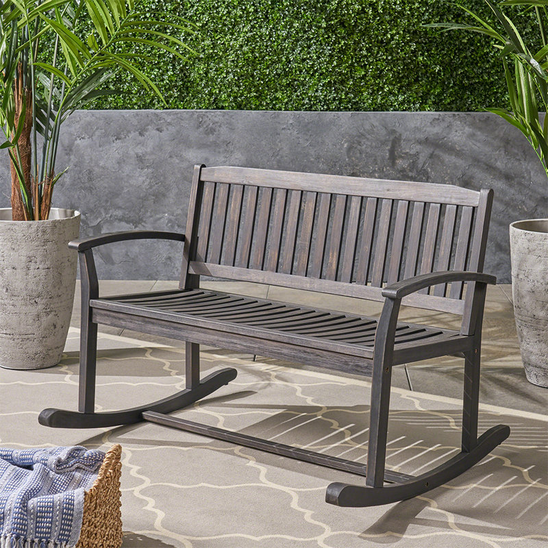 Rocking Loveseat  Acacia Wood