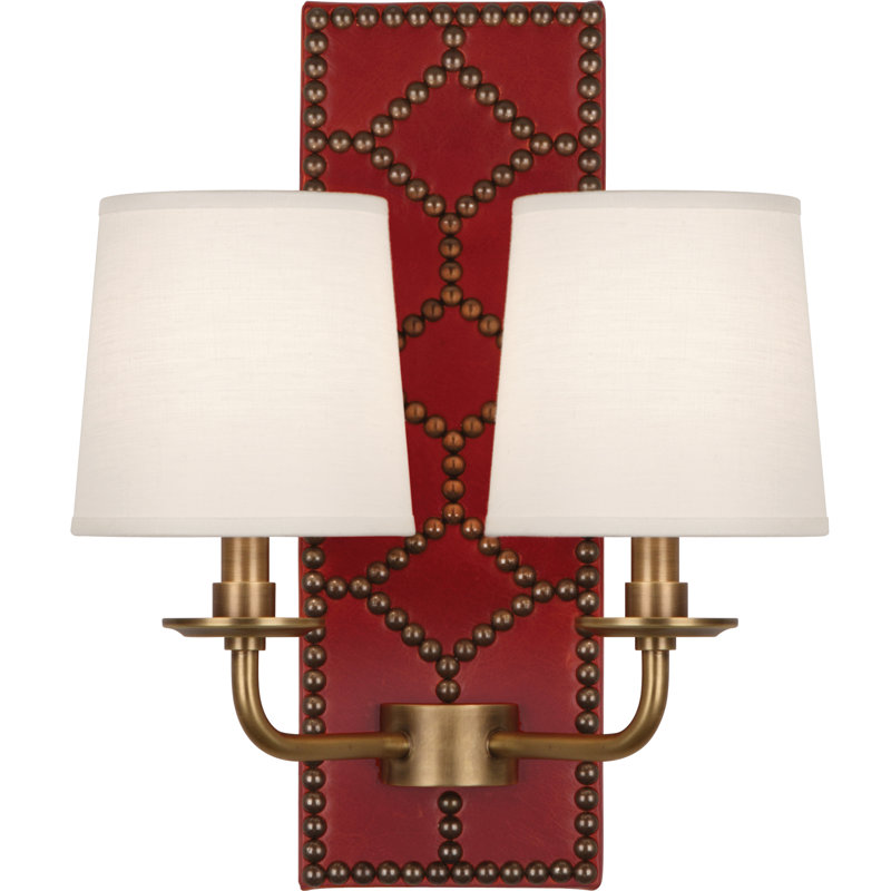 Lightfoot 2 - Light Armed Sconce, Red/Aged Brass