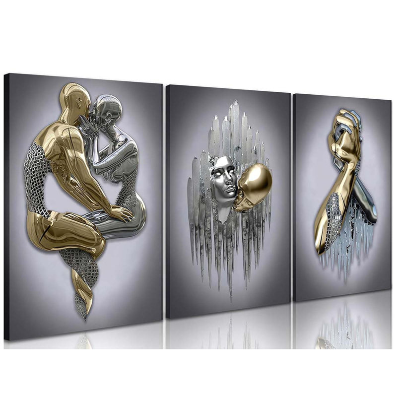3 Piece Wrapped Canvas Print, 60" H x 40" W