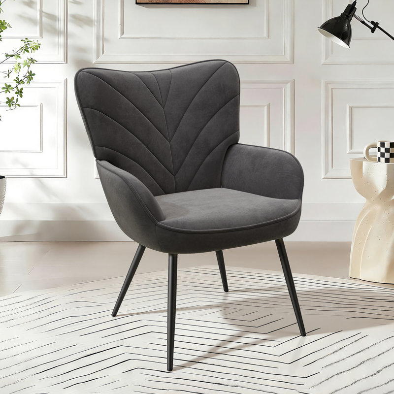 Velvet Armchair, Grey
