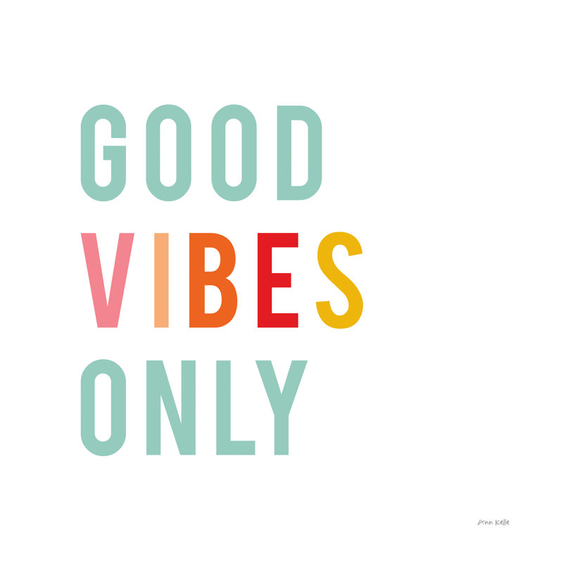 Good Vibes Only Pastel, H 36 po x l 36 po