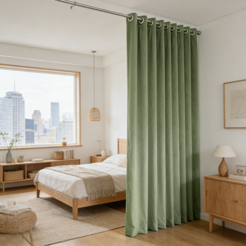 Grommet Velvet Curtains, 1 Panel - Super Soft Light Filtering Drapes, Noise Reducing & Privacy Protection Velvet Window Curtains for Living Room, Bedroom