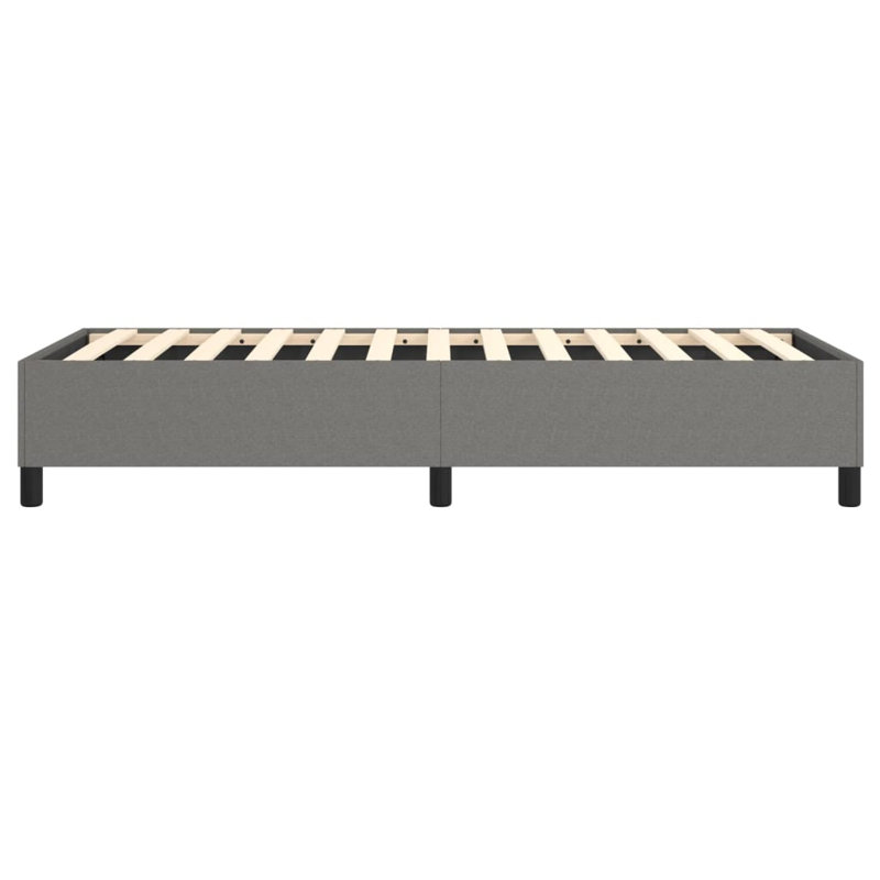 Box Spring Bed Frame Dark Grey Twin Fabric , Dark Gray, Twin, 13.8"