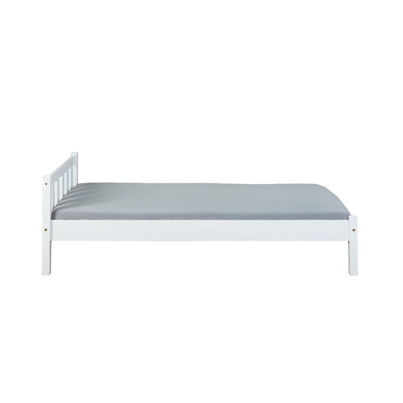 Berlyn DE Size - 140 X 220 Cm Solid Wood Bed, White, European Single (90 x 200cm)