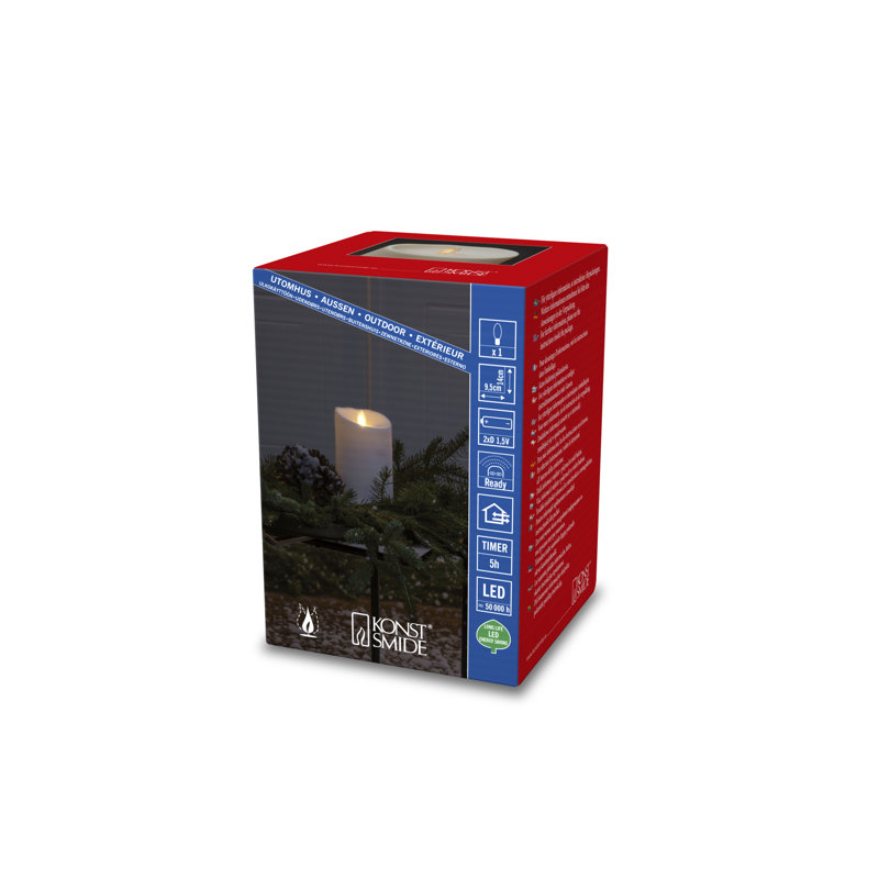 Unscented Flameless Pillar Candle, 14cm x 9.5cm