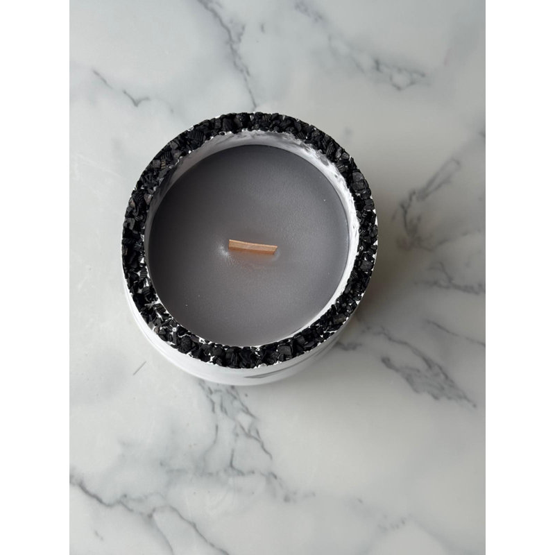 Elegant Concrete Candle Holder, Grey & White, 2.8 x 3.9 x 2.8 inches | 100% Soya Wax for Clean Burn | Perfect for Home Décor & Gift Giving, Adds a Touch of Modern Style to Any Space