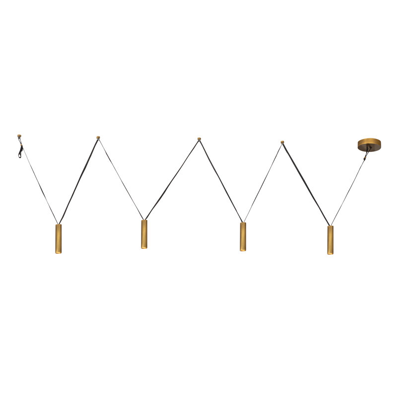 Mason 4 - Light LED Pendant, Vintage Brass