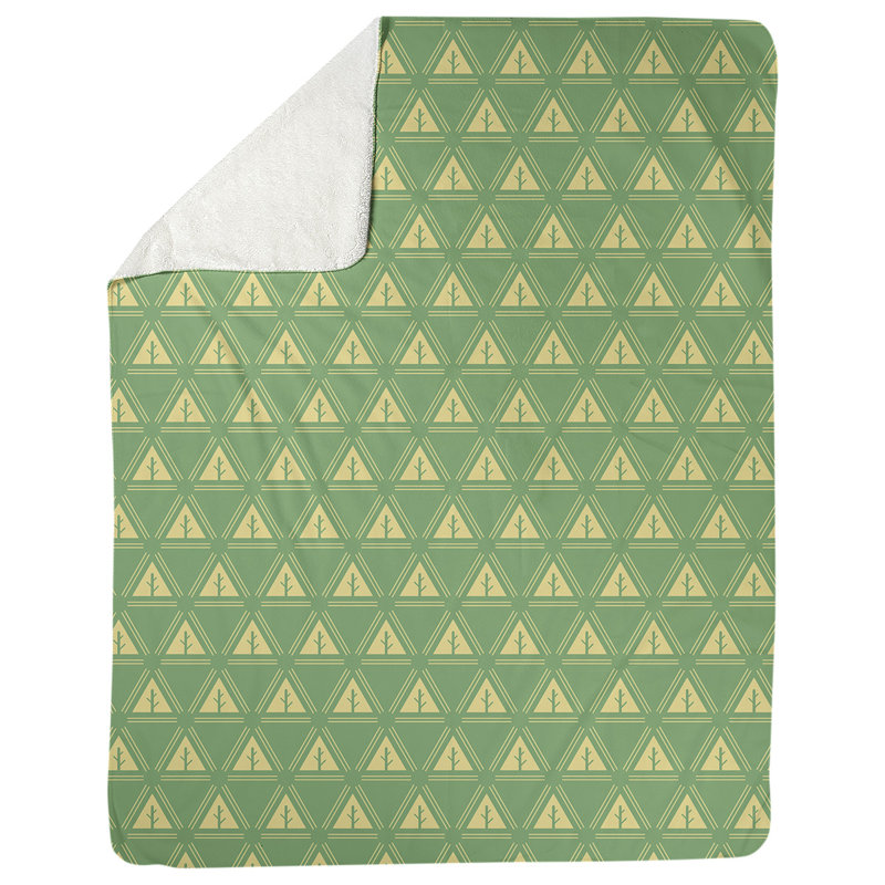 Couverture polaire minimal trees, l 50 po x L 60 po, Vert/doré