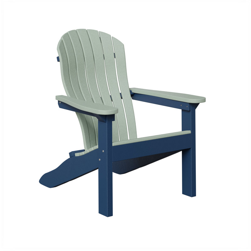 Berlin Gardens Contour Adirondack Chair, Seafoam with Navy Blue