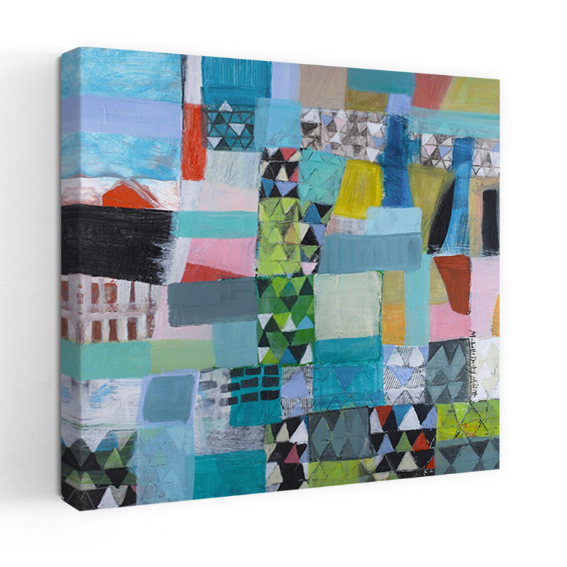 Champs et forêts, art contemporain abstrait, H 18 po x l 18 po