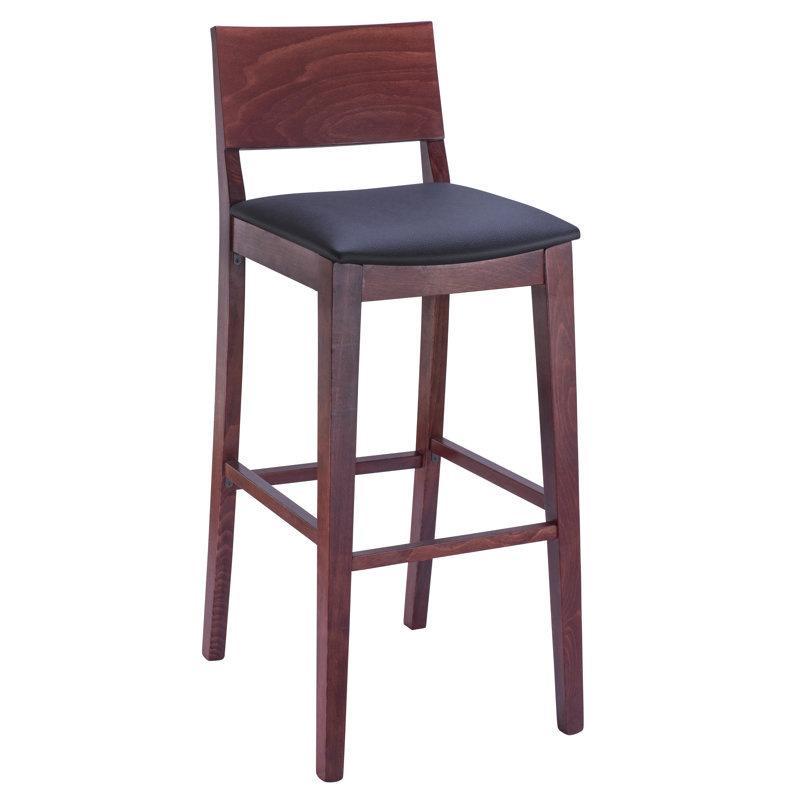 Tabouret 30 "en bois massif Ahreanna, Acajou / Noir