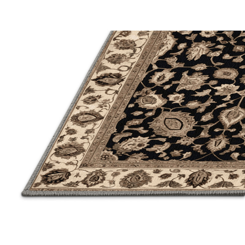 Tapis persan gris lavable à la machine