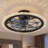 21" Caged Flush Mount Ceiling Fan with LED Light and Remote Control