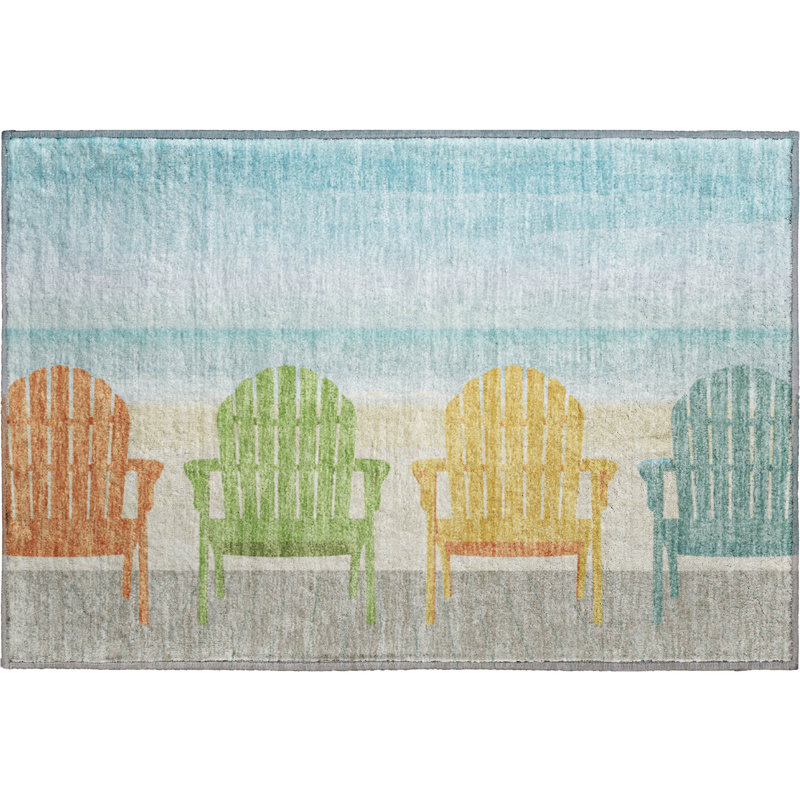 Premium Machine Washable Cerrito AMF146 Blue Rug, Rectangle 1'8" x 2'6"