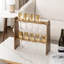 Solid Wood Tabletop Wine Glass Rack In Brown