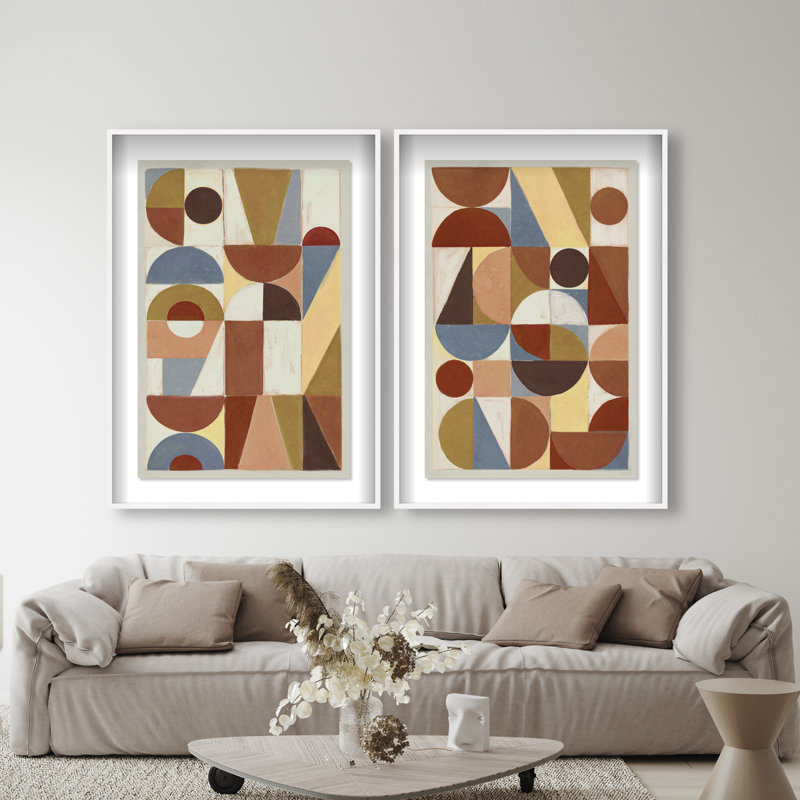 Tiled Set Set by Oliver Gal, 93"H x 63"W, White Shadowbox