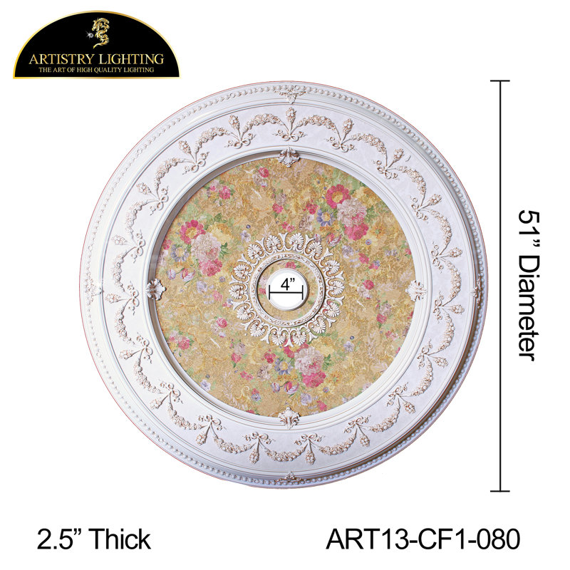 Motif floral rond français 51 po