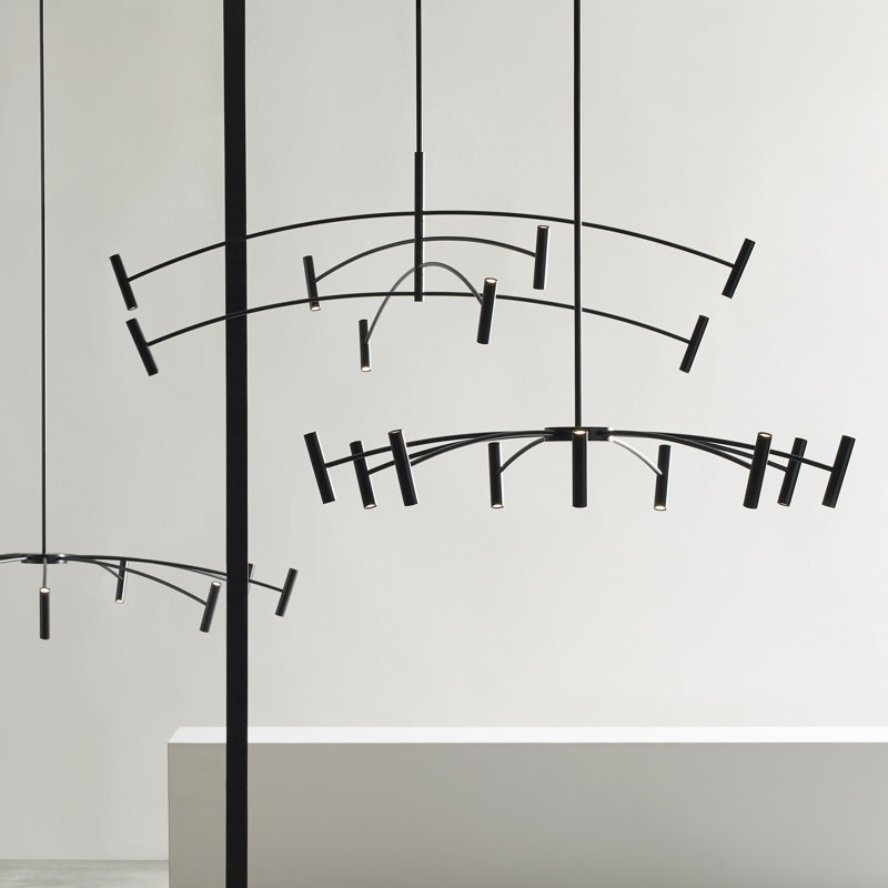 Aerial 9 - Light LED Chandelier, 7" H x 50" W x 50" D