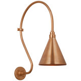 Thomas O'Brien, "Academy 18" Larrabee Barn Light in Soft Copper with 9" Conical Savannah Shade