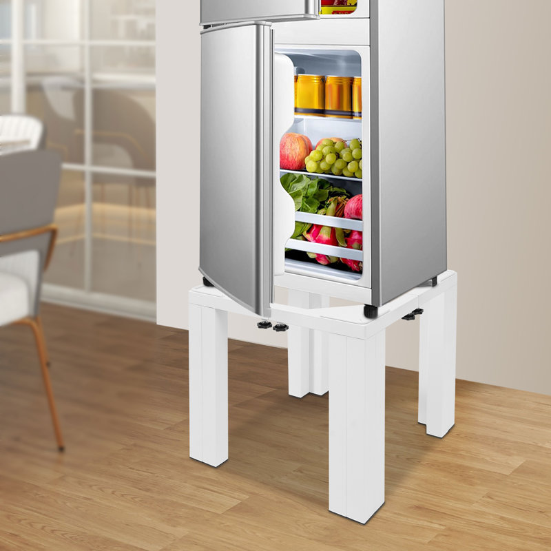 Support pour machine à laver robuste en acier inoxydable réglable, Blanc
