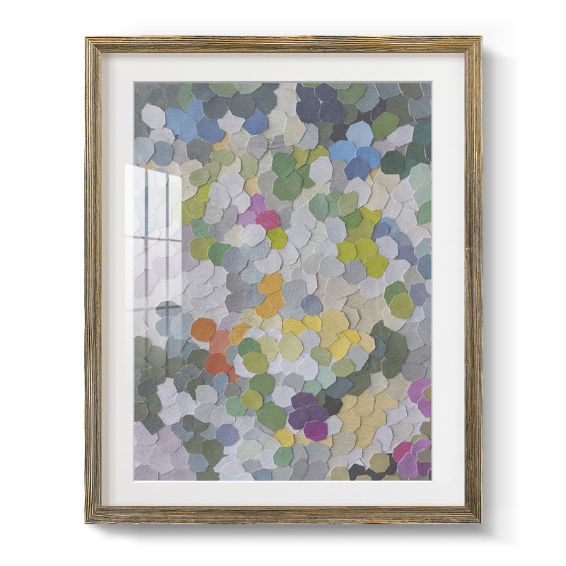 «Printed Speckled Matter III», impression sur papier, Papier avec cadre noyer, Blanc