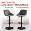 Adjustable Height Counter Stool with Metal Frame