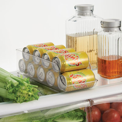Distributeur de canettes de soda iDesign pour réfrigérateur ou garde-manger - ensemble de 3 - transparent
