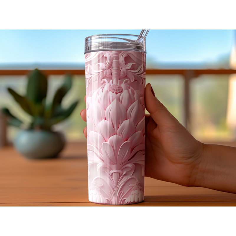Choose Handmade Tumblers 591ml Vacuum Insulated Stainless Steel (18/8) Travel Tumbler with Straw