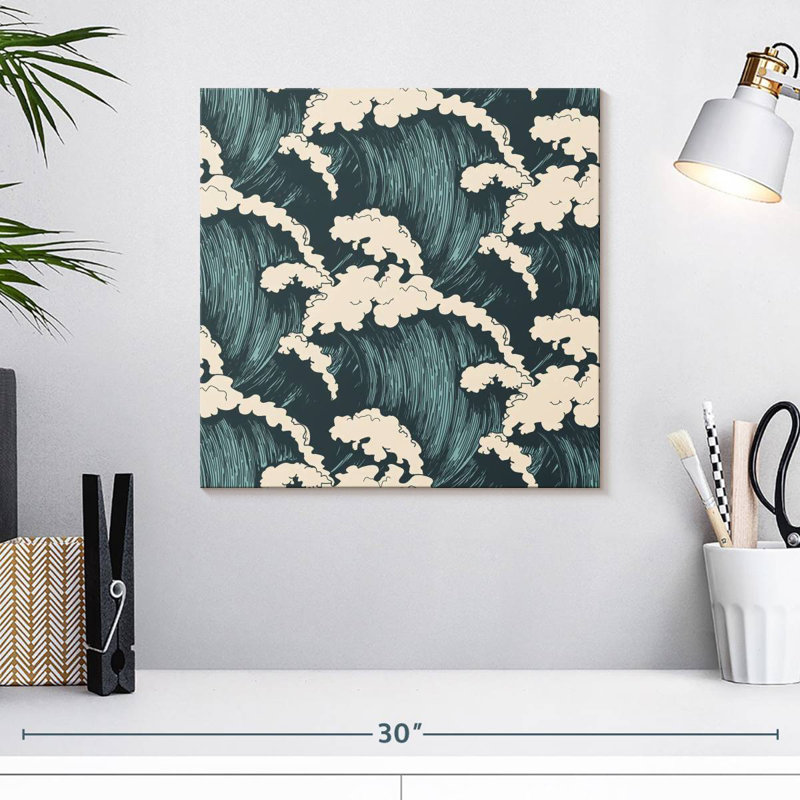 Kerner Waves Seamless Pattern, 16" H x 16" W