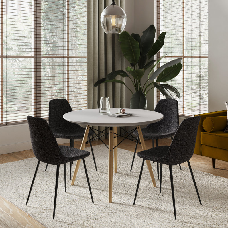 Chaise Kinlaw Boucle, Noir bouclé