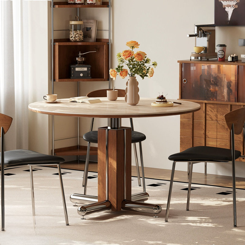 Table de salle à manger Beige Brown, H 29,53 po x L 39,37 po x l 39,37 po