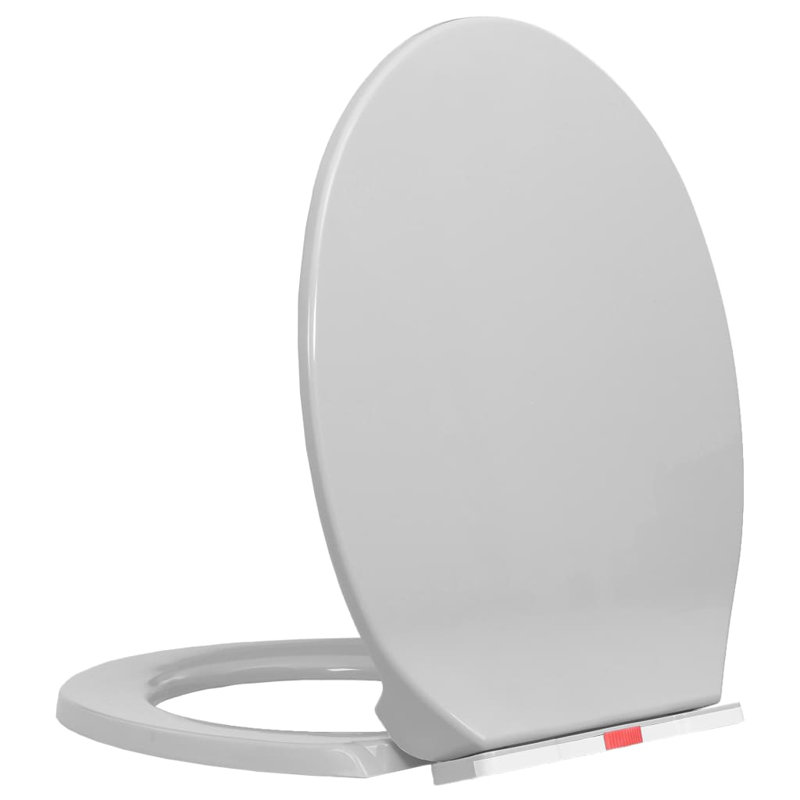 Crete Soft-Close Elongated Standard Toilet Seat, Light Grey