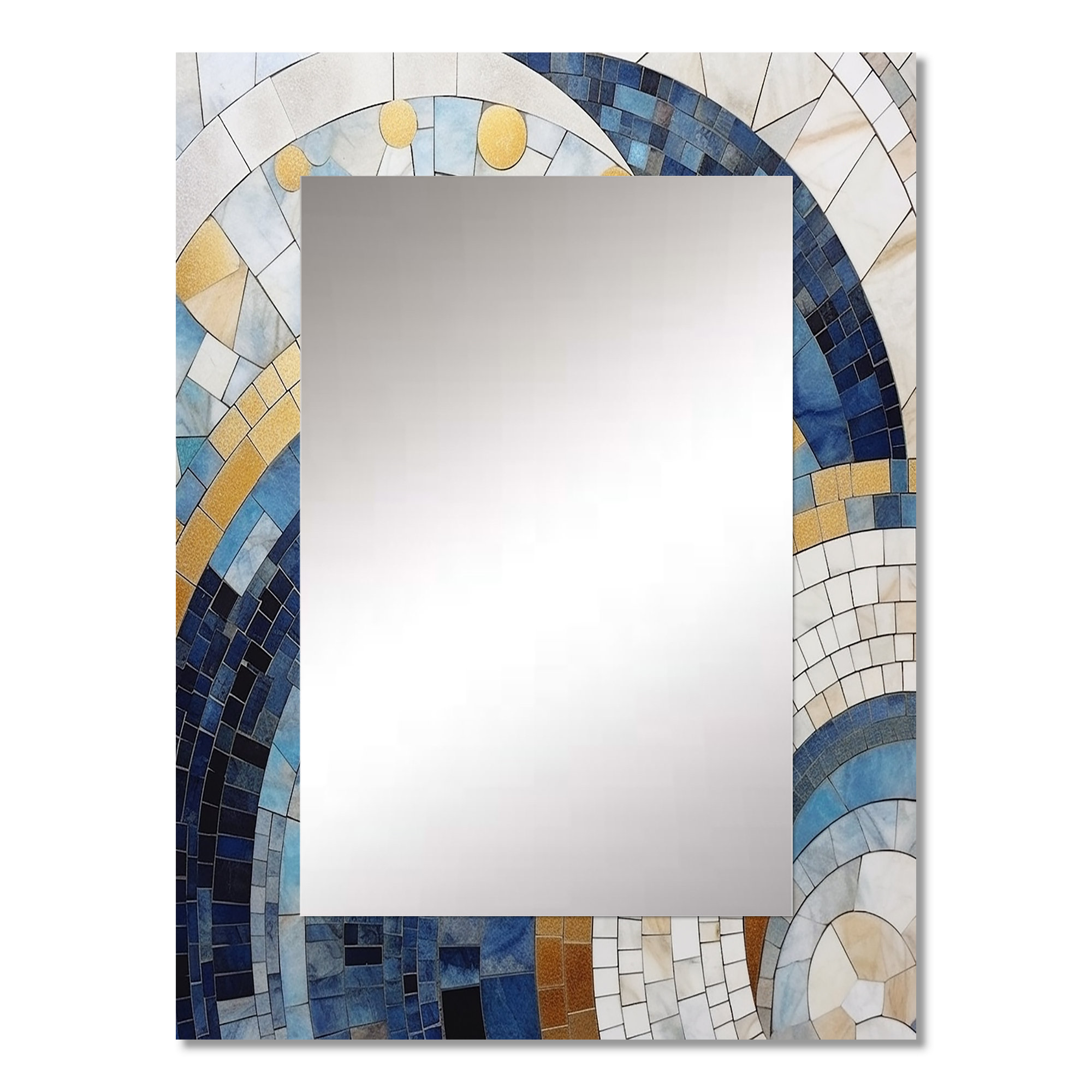 East Urban Home Gold Constructing Blue Realms III - Abstract Shapes ...