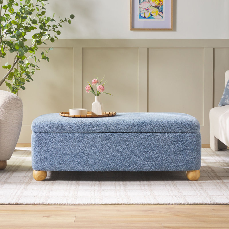  Grand repose-pieds avec rangement Contemporary, Bleu