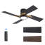Ventilateur de plafond encastré 48 po avec 4 pales bicolores à 4 lumières à intensité variable, réversible, avec moteur à courant continu et télécommande, sable et noir -384645956-384645962