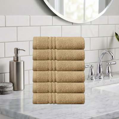 Home Weavers - Ensemble de serviettes de bain 100% coton 100% coton zéro torsion Robbin, 13 po x 13 po (6) (6 serviettes de toilette), lin