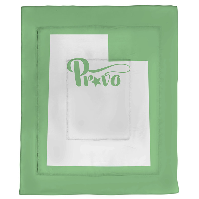 Utah Modern & Contemporary Polyester Percale Comforter, Twin XL Comforter, Green