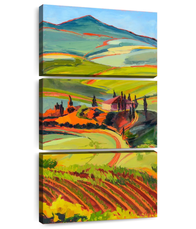 Tuscan Countryside Farm, 27" H x 12" W