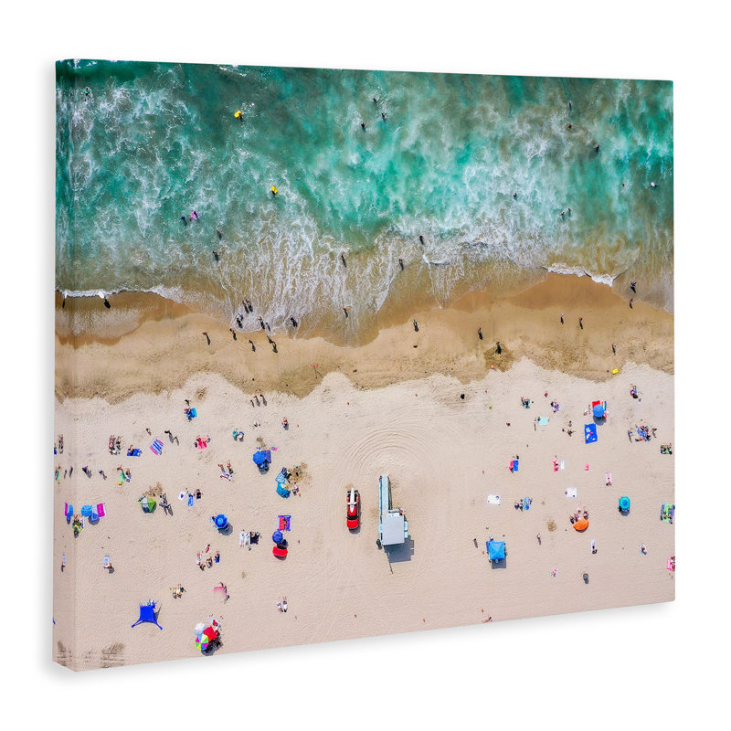 Reproduction d'art sur toile tendue, "Parade de plage" par Jeff Poe, L 20 po x H 16 po