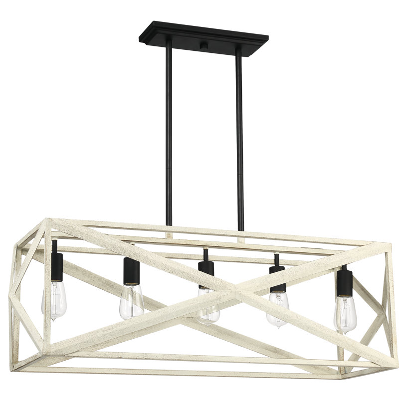 Luminaire suspendu linéaire pour îlot de cuisine 5 lumières Upper Strode